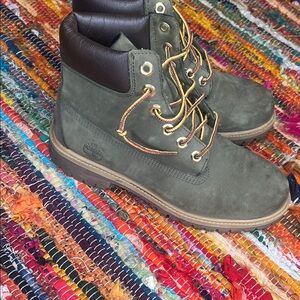 Timberland Olive Green Leather Boots